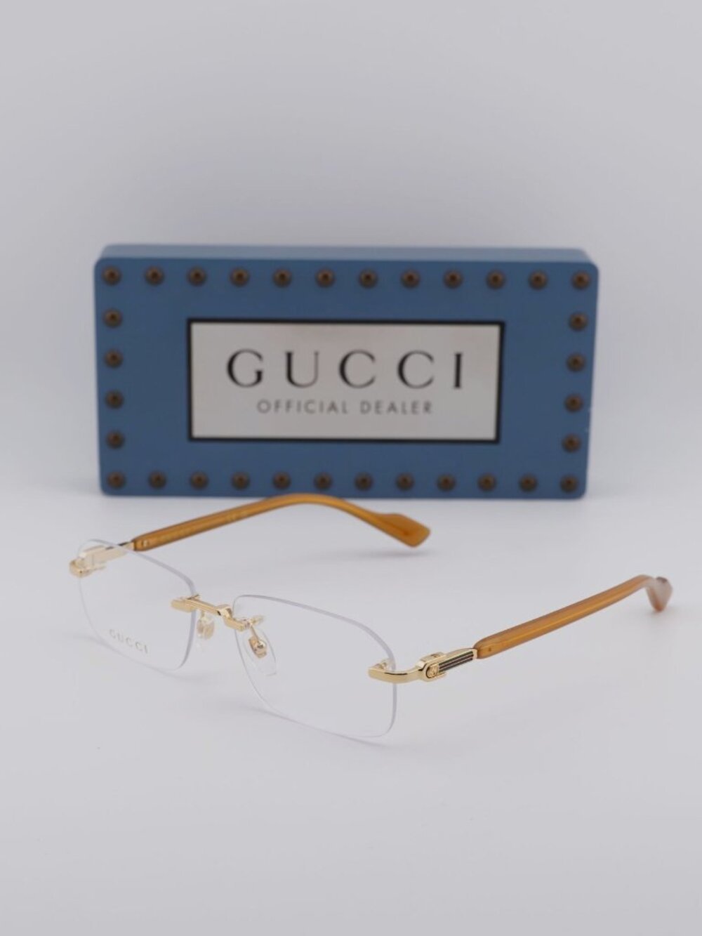 Gucci GG1221O 006 Rectangle Eyeglasses - Gold 56mm
